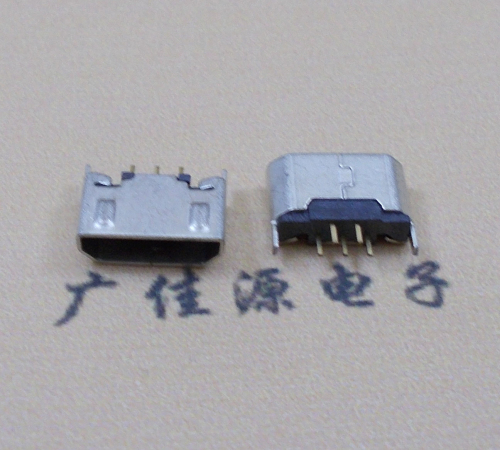 福建迈克USB 180度母座5p直插带地脚1.5端子直口